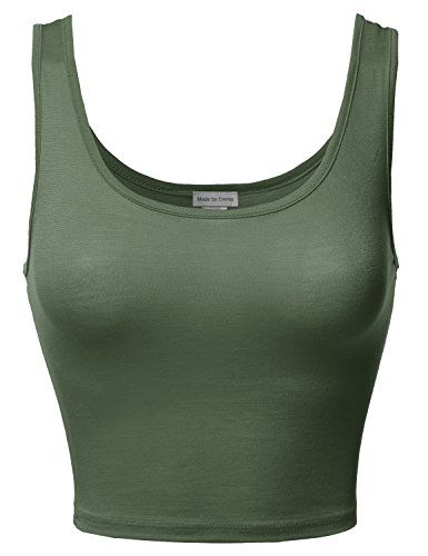 Green Sleeveless Top Outfit, Green Crop Top Outfit, Sleeveless Top Outfit, Pear Body Shape Outfits, Olive Green Top, Khaki Tops, Basic Crop Top, Olive Top, Zara Tank Top