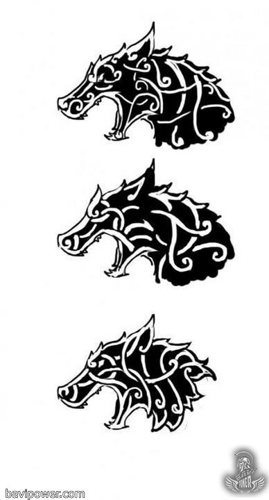 For Viking wolf is so deeply associated with Viking gods, a Viking howling wolf presents madness, destruction, and reborn. Fenrir Tattoo, Arte Viking, Tattoo Wolf, Viking Wolf, Symbole Viking, Rune Tattoo, Celtic Tattoo, Norse Symbols, Theme Tattoo