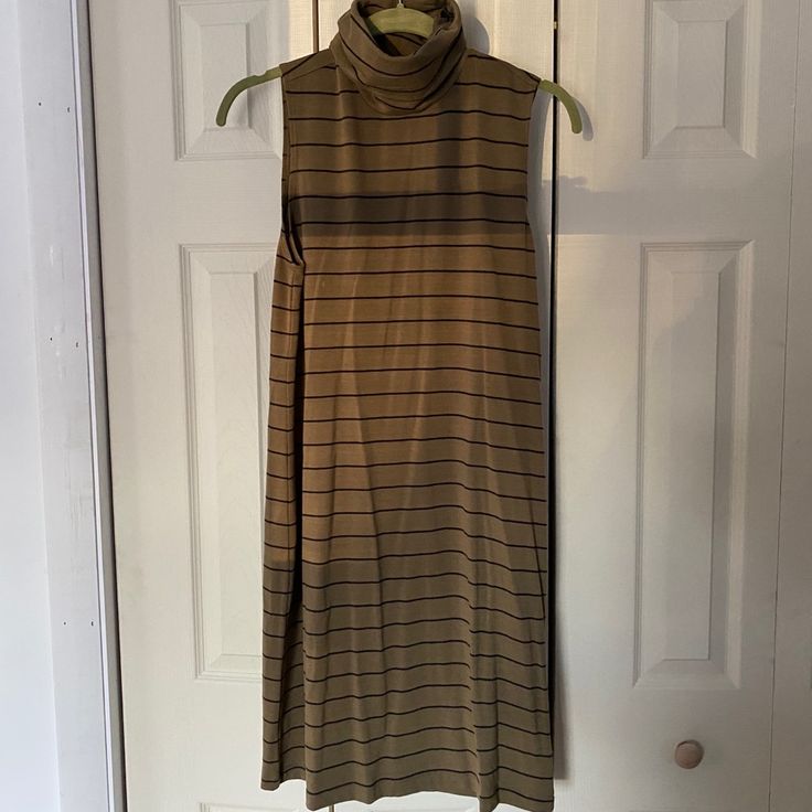 Olive Green Dress With Thin Black Stripes. Jersey Material With Turtleneck. Nwt From A Non-Smoking, Pet-Free Home. Olive Green Dress, Olive Green Dresses, Turtle Neck Dress, Navy Dresses, Old Navy Dresses, Navy And Green, Black Stripes, Green Dress, Olive Green