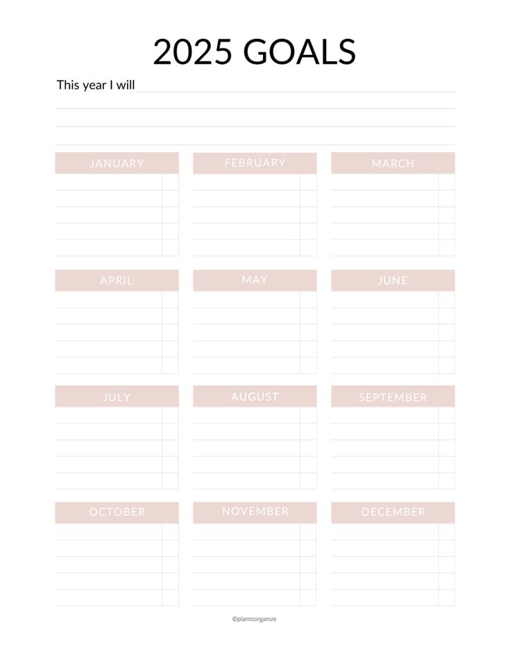 a printable planner for the new year's goals