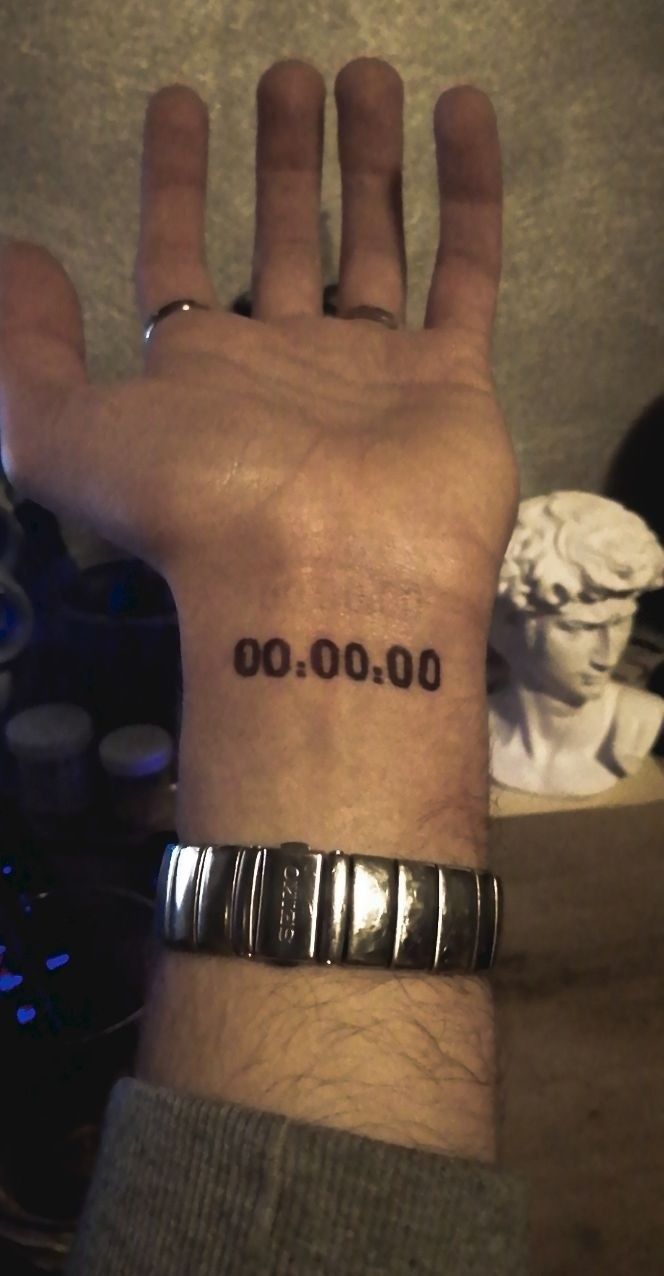 a person's wrist with numbers tattooed on it