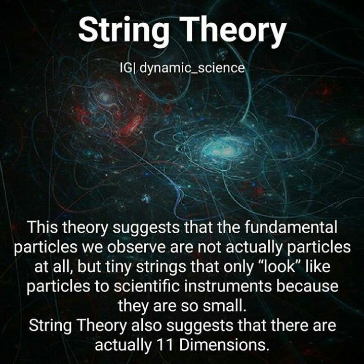 an image with the words string theory in white and black, on top of a dark background