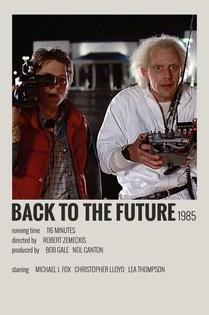 the back to the future movie poster with two men