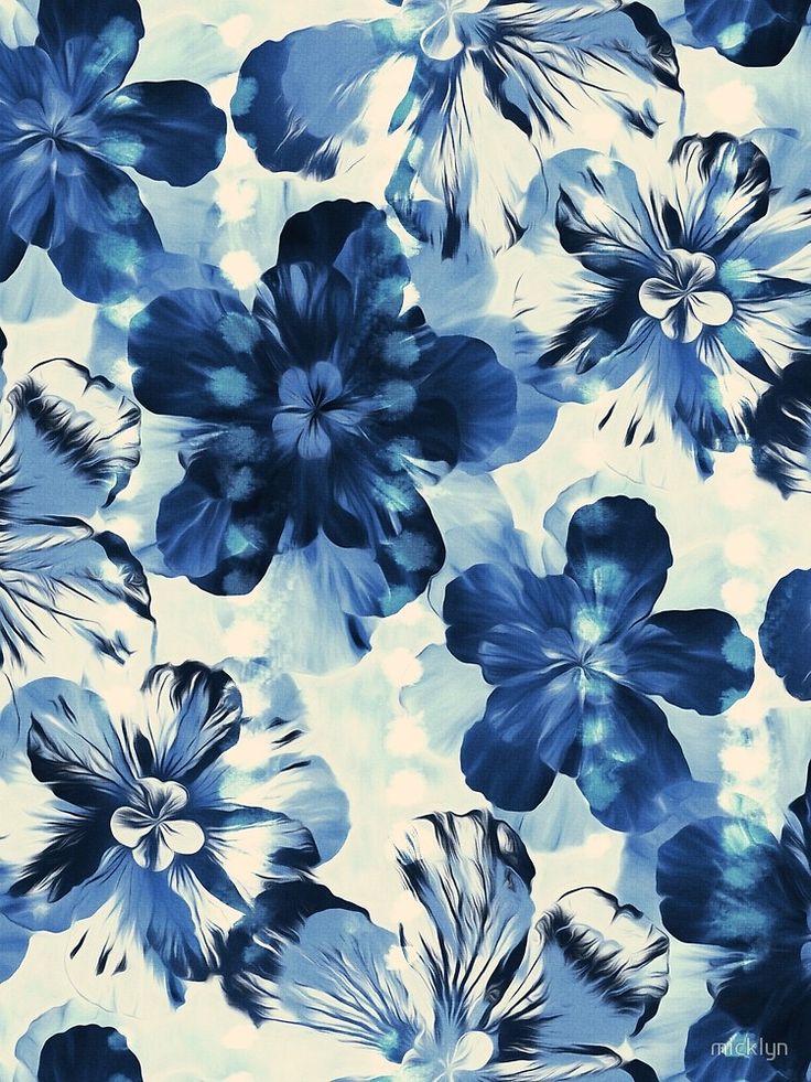 an image of blue flowers on a white and blue background with watercolor effect in the middle