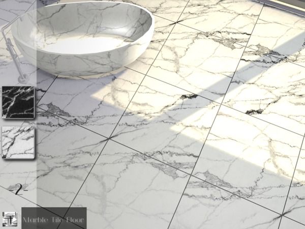 a bathroom with marble flooring and white walls