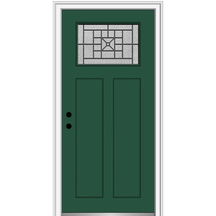 a green door with a glass window