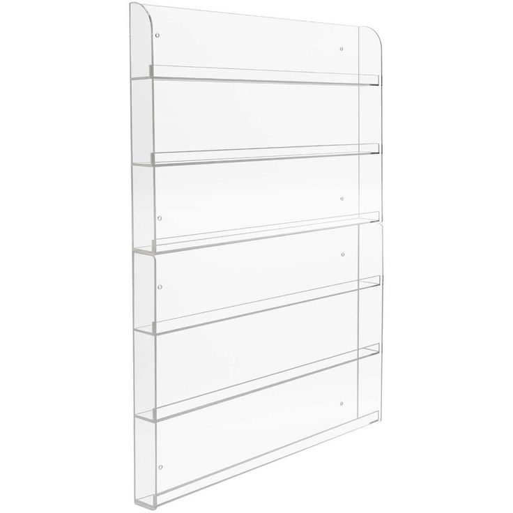 a white shelf with three shelves on each side