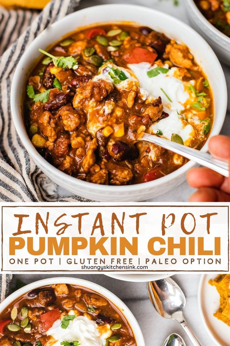 this instant pot pumpkin chili is the perfect way to use up those leftover ingredients