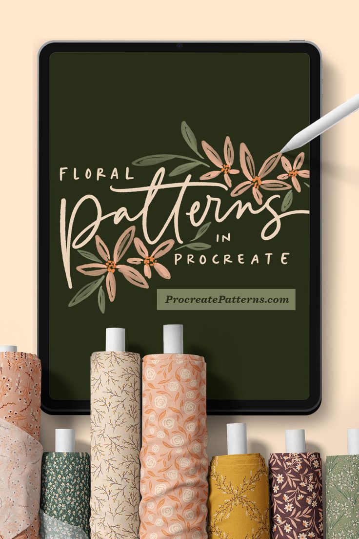 several rolls of toilet paper sitting next to each other on top of a shelf with the words floral patterns in procreate