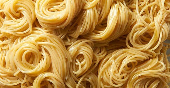 the noodles are all over the place, and ready to be cooked in the oven