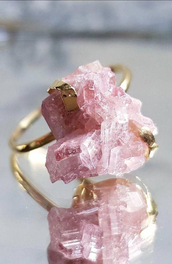 The Bling Ring, Raw Gemstone Jewelry, Raw Gemstone Ring, Pink Tourmaline Ring, Rings Rings, Bohemian Rings, Best Jewelry Stores, Tourmaline Ring, October Birthstone