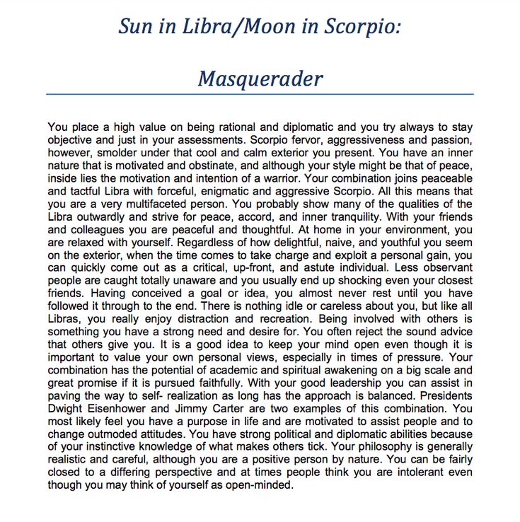 the back cover of sun in libra / moon in scorrio masquerader