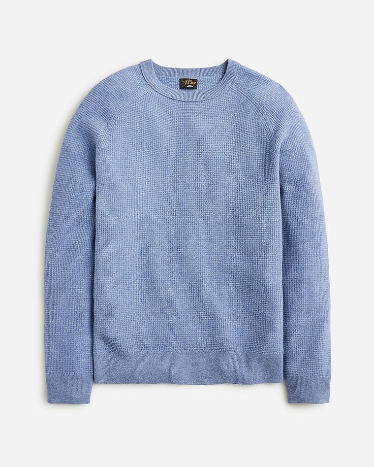 Cashmere waffle sweater Waffle Knit Crew Neck Winter Sweater, Crew Neck Waffle Knit Sweater In [color], Cozy Soft-washed Crew Sweater, Crew Neck Blue Cashmere Sweater, Men's V Neck Sweaters, Mens Sweaters L.l.bean, Waffle Sweater, Hair Wrap Scarf, Sweater For Men