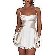 White Satin Mini Dress, Homecoming 2024, 2024 Dresses, Look Rose, Vestidos Color Rosa, Backless Mini Dress, Mini Dresses For Women, Suspender Dress, Satin Mini Dress