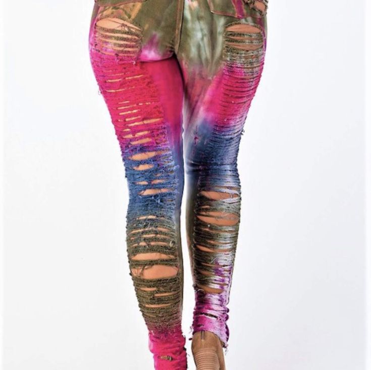 Purple Candy Ripped Jeans Distressed Multicolor Bottoms For Spring, Multicolor Distressed Bottoms For Spring, Spring Multicolor Distressed Bottoms, Pink Distressed Bottoms For Fall, Fall Distressed Pink Bottoms, Purple Candy, Ripped Jeans, Colored Jeans, Checks