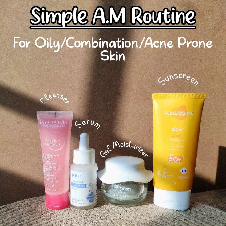 Simple Skincare Routine For Oily Skin, Moisturiser For Combination Skin, Skincare For Oily Acne Prone Skin, Skincare For Acne Prone, Combo Skin Care, Am Morning Routine, Combination Skin Care Routine, Moisturizer For Combination Skin, Acne Scaring