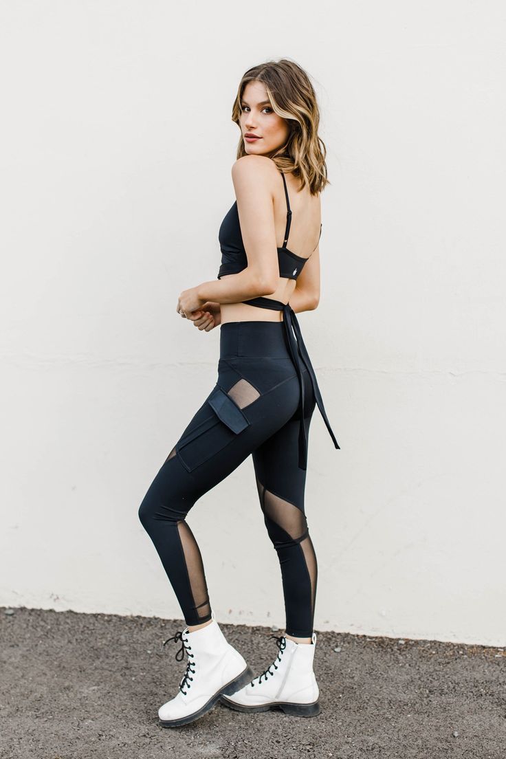 Give your dance skills a leg up with our Cargo Leggings. Cargo-inspired side pockets and breathable mesh cutouts offer these high-waist dance leggings a sporty look, while the 4-way stretch facilitates easy movement during your routine. Black Mesh Panels Soft Compression Fabric with High Waist Band Ankle Length Side Cargo Pocket Stretchable Designed for: Dance, Yoga, Running, Lounging Care instructions: Hand wash, hang dry Nylon Sportswear Tights For Yoga, Nylon Yoga Sportswear Tights, Nylon Tights For Yoga Sportswear, Athleisure Activewear With Mesh Pockets, Breathable Nylon Leggings For Yoga, Sporty Nylon Yoga Pants, Sportswear Mesh Activewear For Pilates, Mesh Tights For Training In Athleisure Style, Stretch Dancewear Activewear For Workout