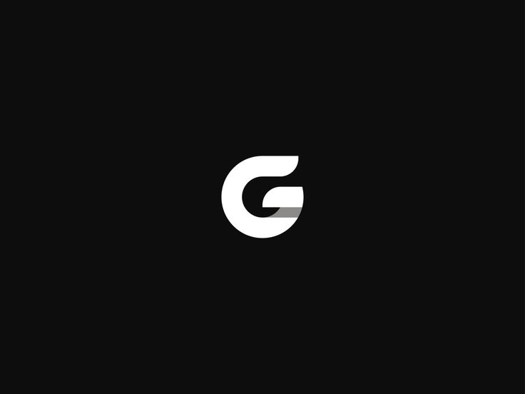 the letter g is made up of white and black letters on a black background,