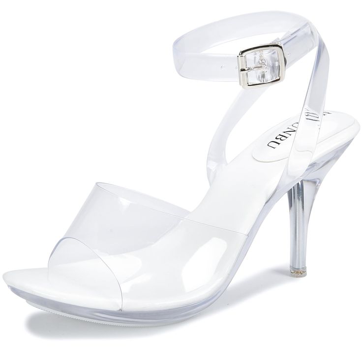 PRICES MAY VARY. 【Clear Heels Height】Clear strappy heel height 3.74 inches, platform height 0.86 inches .The clear heels are not too high for us who can't wear super high but still want the sexy look. And with the small platform, your feet don't hurt. 【Sexy Shoes】With its sexy and stylish design, our clear sandals are perfect for any woman who wants to look and feel elegant and confident. The transparent ankle strap and clear stiletto heel create a slender and tall look that will make you stand Elegant Ankle Strap Jelly Sandals, Elegant Ankle Strap Jelly Sandals For Summer, Elegant High Heel Jelly Sandals For Party, Elegant Summer Jelly Sandals With Ankle Strap, Party Jelly Sandals With Transparent Straps And High Heel, Summer Party Pvc Heels, Summer Heels With Transparent Straps For Night Out, Chic Clear Jelly Sandals For Party, High Heel Jelly Sandals With Transparent Straps For Party