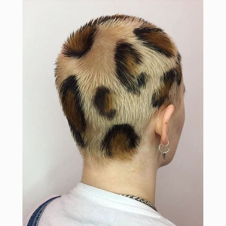 Colorist Erik Pascarelli used bleach and semi-permanent dyes to create this leopard print hair look, but has said you can try the trend at home without bleach or even buzzing your hair. Instead, you can use a leopard-print stencil and some colored hairspray. Girl Buzzcut, Male Haircut, Shaved Head Designs, Drag Wigs, Best Hair Dye, Shaved Hair Designs, Buzzed Hair, Leopard Print Hair, Leopard Hair