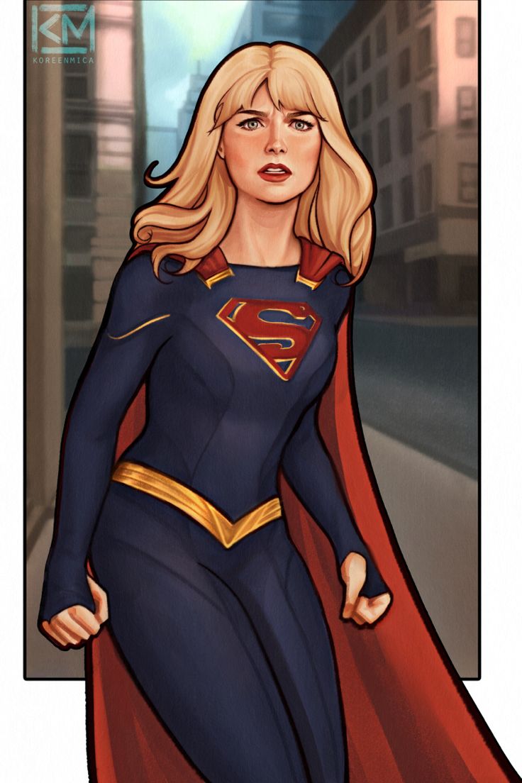 a drawing of a woman in a superman costume