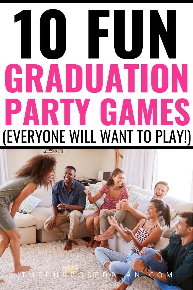 a group of people sitting on a couch with the words 10 creative graduation party games everyone will want to play