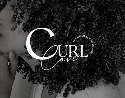 a black and white photo of a woman with curly hair on the cover of curl cave magazine