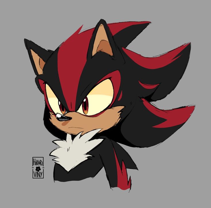 an image of a cartoon character with red hair and black eyes, in the style of sonic