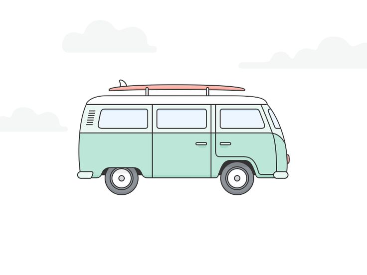 an image of a van with surfboards on top