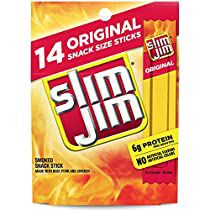 slim jim original snack size sticks, box of 24 packs per pack by slim jm