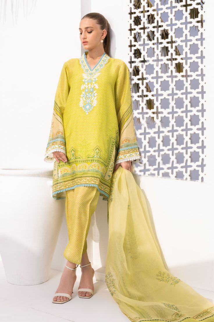 Gul – Sania Maskatiya International Festival Green Lawn Suit With Naqshi Detailing, Festival Green Lawn Suit With Naqshi Embroidery, Festival Green Lawn Suit With Naqshi, Green Lawn Suit With Naqshi For Festivals, Green Chanderi Salwar Kameez With Naqshi, Spring Lawn Suit With Dabka Work In Cotton Silk, Green Organza Lawn Suit For Festivals, Yellow Mulmul Lawn Suit With Resham Embroidery, Yellow Lawn Suit With Resham Embroidery