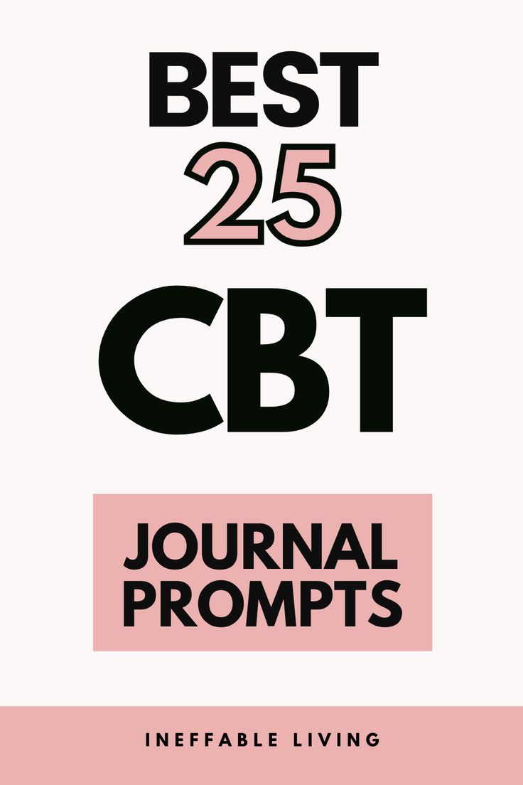 the best 25 cbt journal is shown in black and white with pink lettering on it