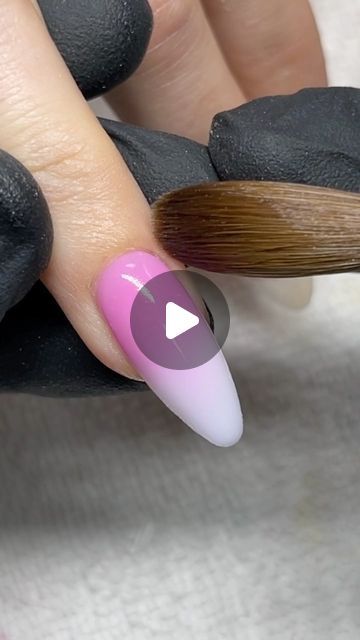 Acrylic Nail Application, Ombre Nails Tutorial, Pink Nail Art Designs, Nail Tutorial Videos, Pink Ombre Nails, Pink Manicure, Ombre Nail, Hot Pink Nails, White Acrylic Nails