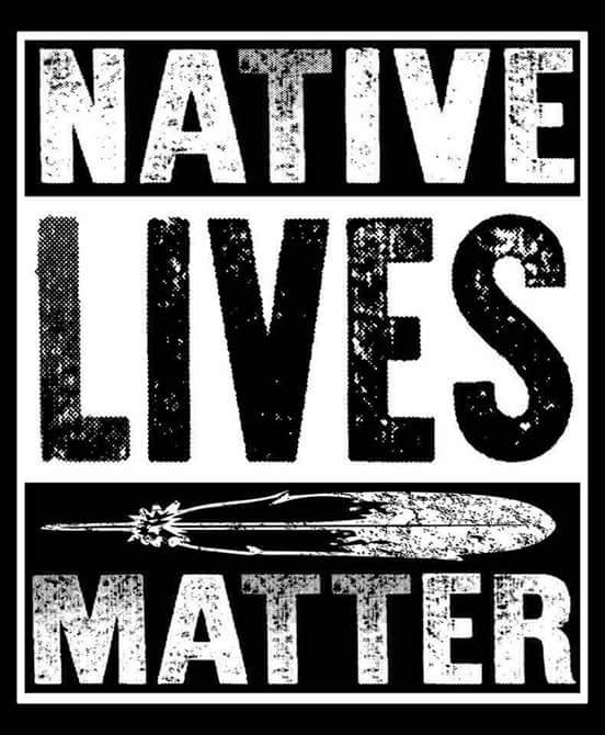 a black and white poster with the words native lives matter