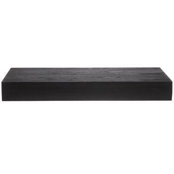 a black shelf sitting on top of a white wall