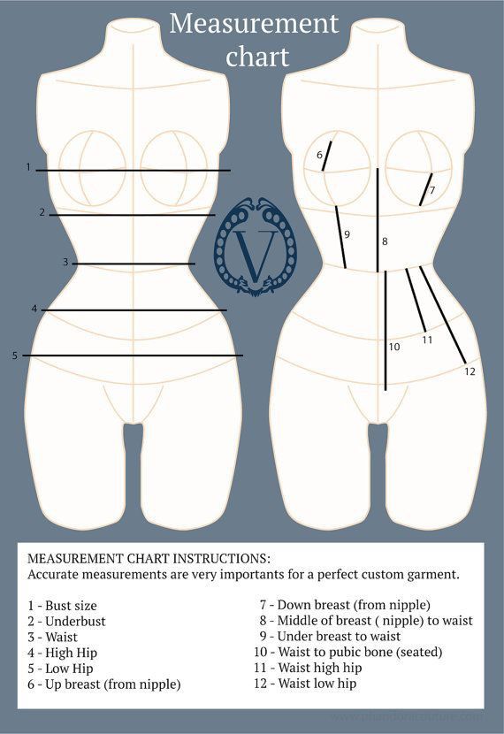 the measurement chart for an adult size bodysuit, with measurements and measurements on it