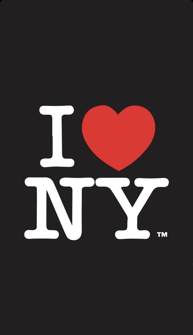 the i love new york sticker is shown in white and red on a black background