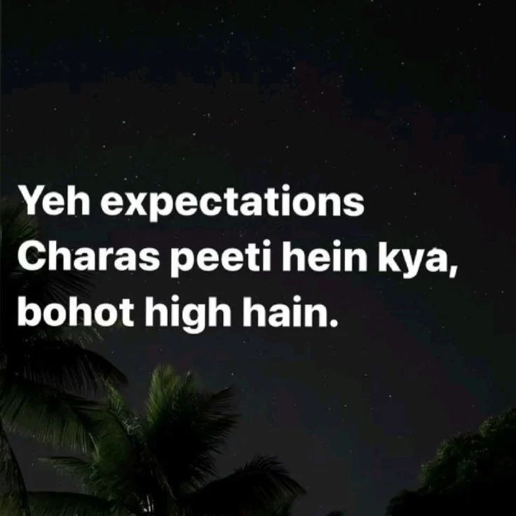 an image with the words yeh expectations chaas peet hein ky, bohot high hain