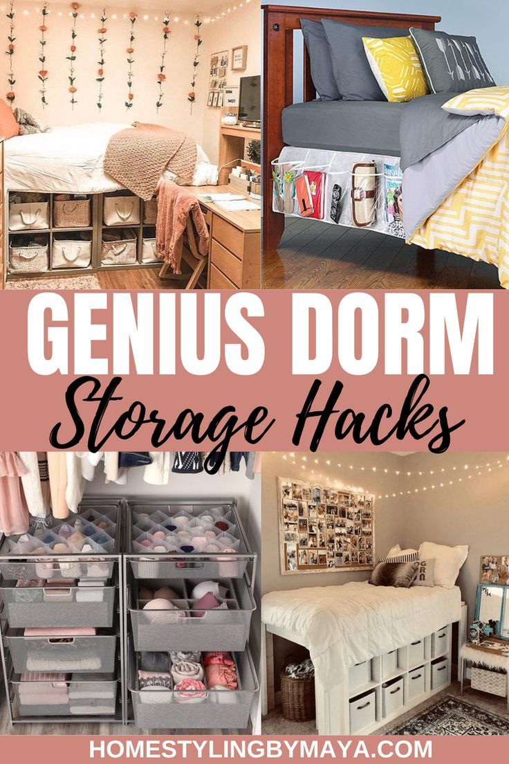 genius dorm storage hacks for small rooms