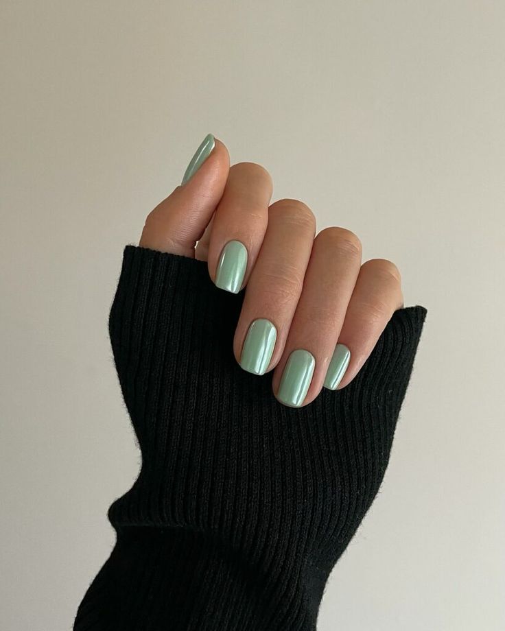 Green Chrome Nails, Purple Chrome Nails, Mint Green Nails, Mint Nails, Pink Chrome Nails, Chrome Nails Designs, Gold Glitter Nails, Green Chrome, Stiletto Nails Designs