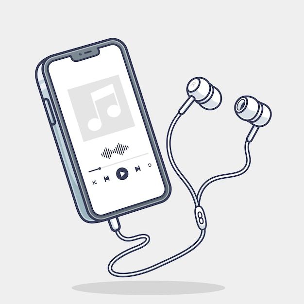 an mp3 player with ear buds connected to it