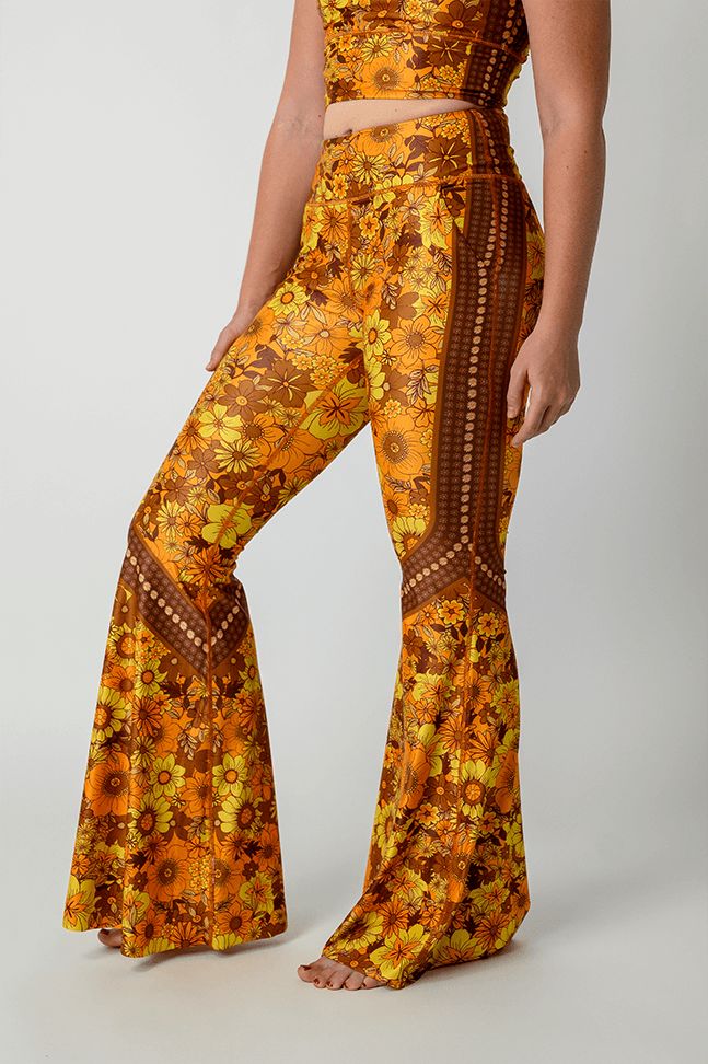 Bell Bottoms 2.0 in Flower Power High Waisted Bell Bottoms, Hot Yoga Outfit, Yoga Pants Men, Stay Groovy, Flare Legging, Sweaty Workouts, Sun Cream, Lazy Sunday, Organic Clothing