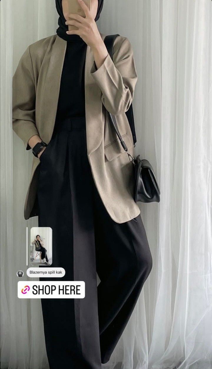 Startup Outfit, Outfit Muslim, Outfit Ngampus, Outfit Hijab Casual, Hijab Fashion Summer, Collage Outfits, Campus Outfit, Semi Formal Outfits, Outfit Korean Style