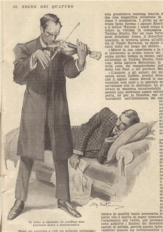 an old newspaper article with a man playing the violin