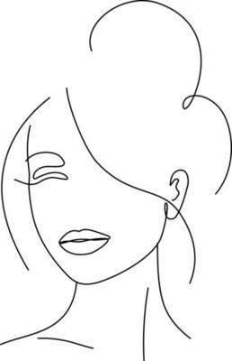 a line drawing of a woman's face