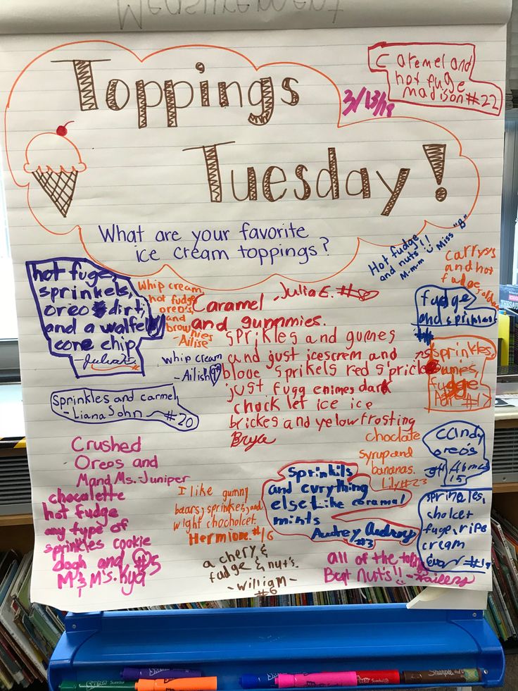 a sign with writing on it that says topings tuesday