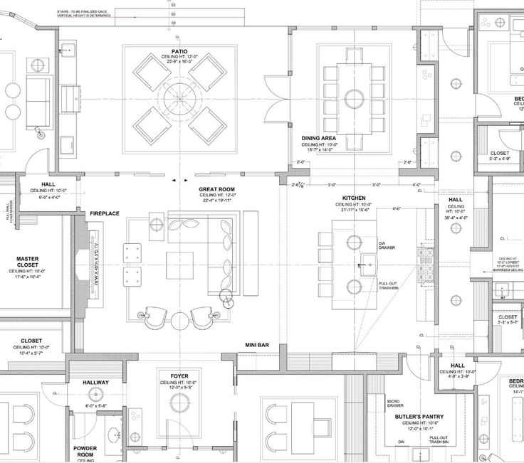 the floor plan for an apartment with three bedroom and two bathroom areas, including one living room