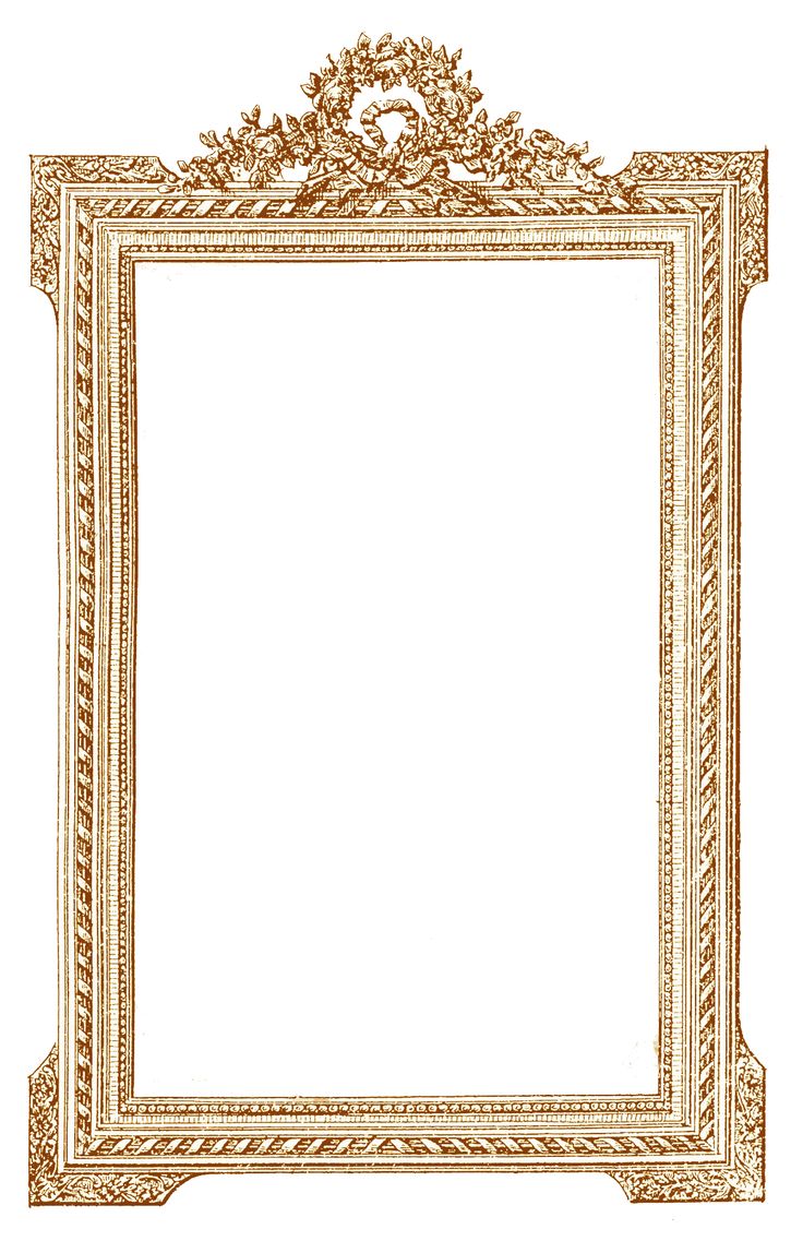 an old fashioned frame with a decorative design on the top and bottom, vintage line drawing or engraving