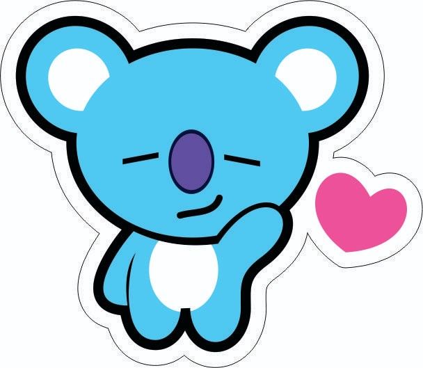 a blue teddy bear with a pink heart on it's chest and eyes closed