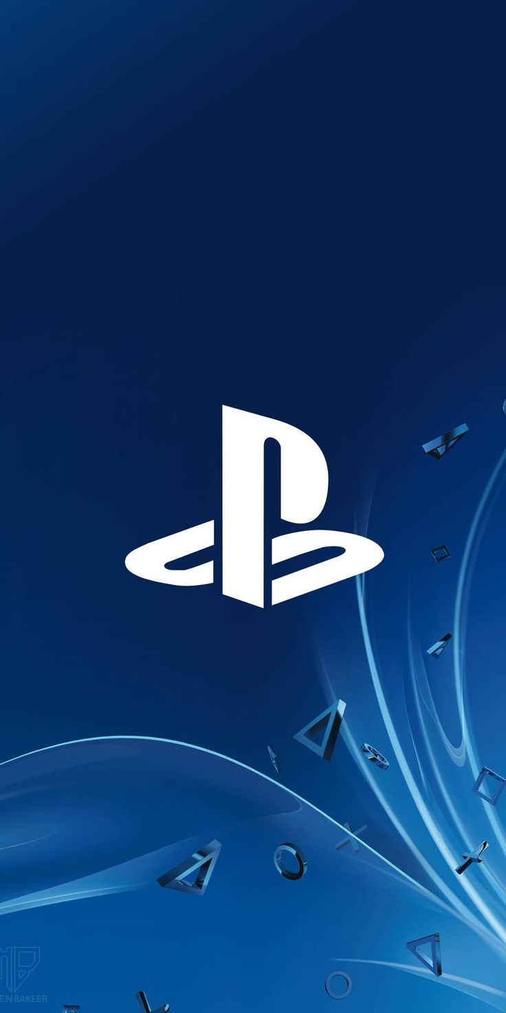 the playstation logo on top of a blue background